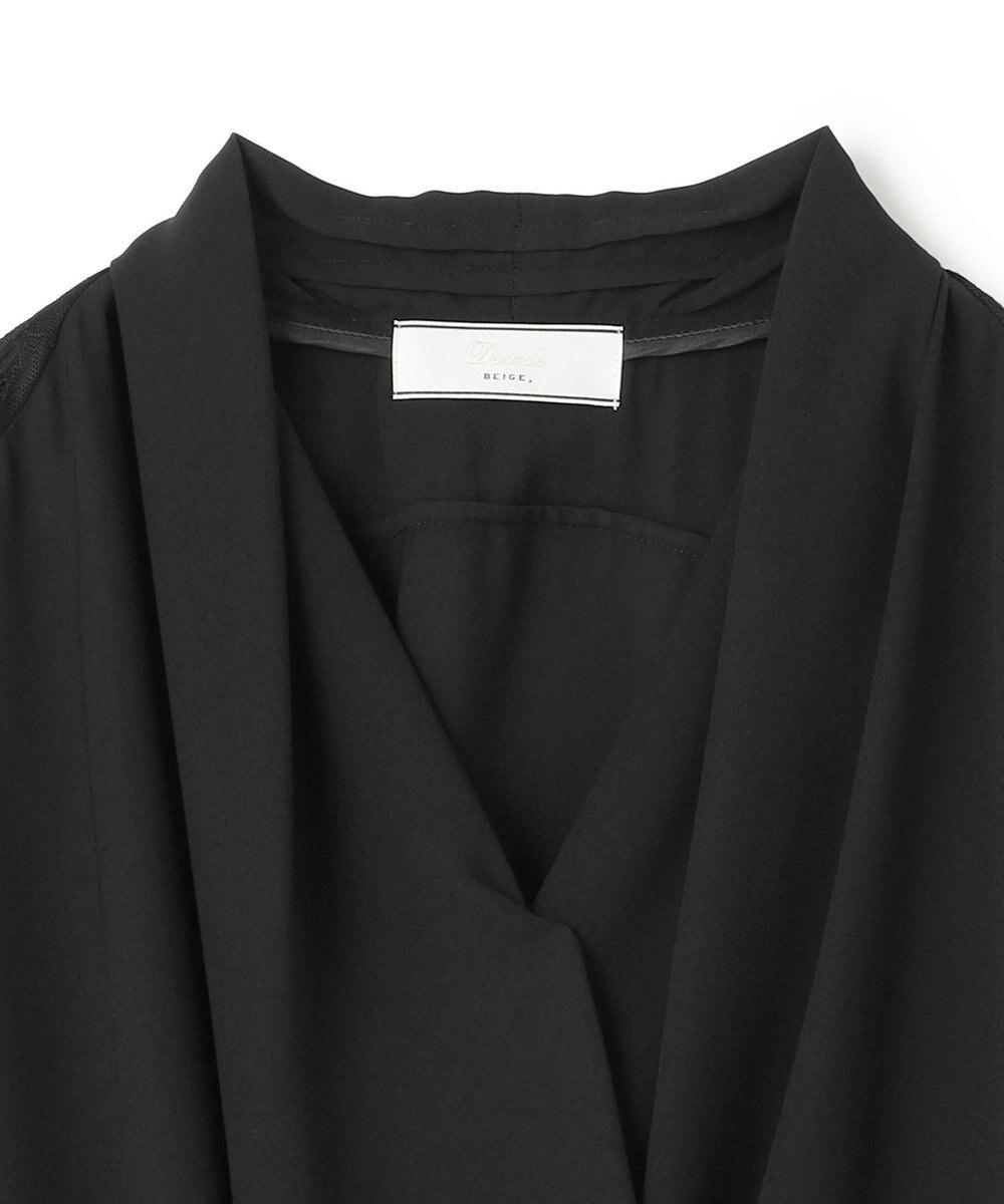 BEIGE， OLIVE / カシュクールフレンチスリーブブラウス 