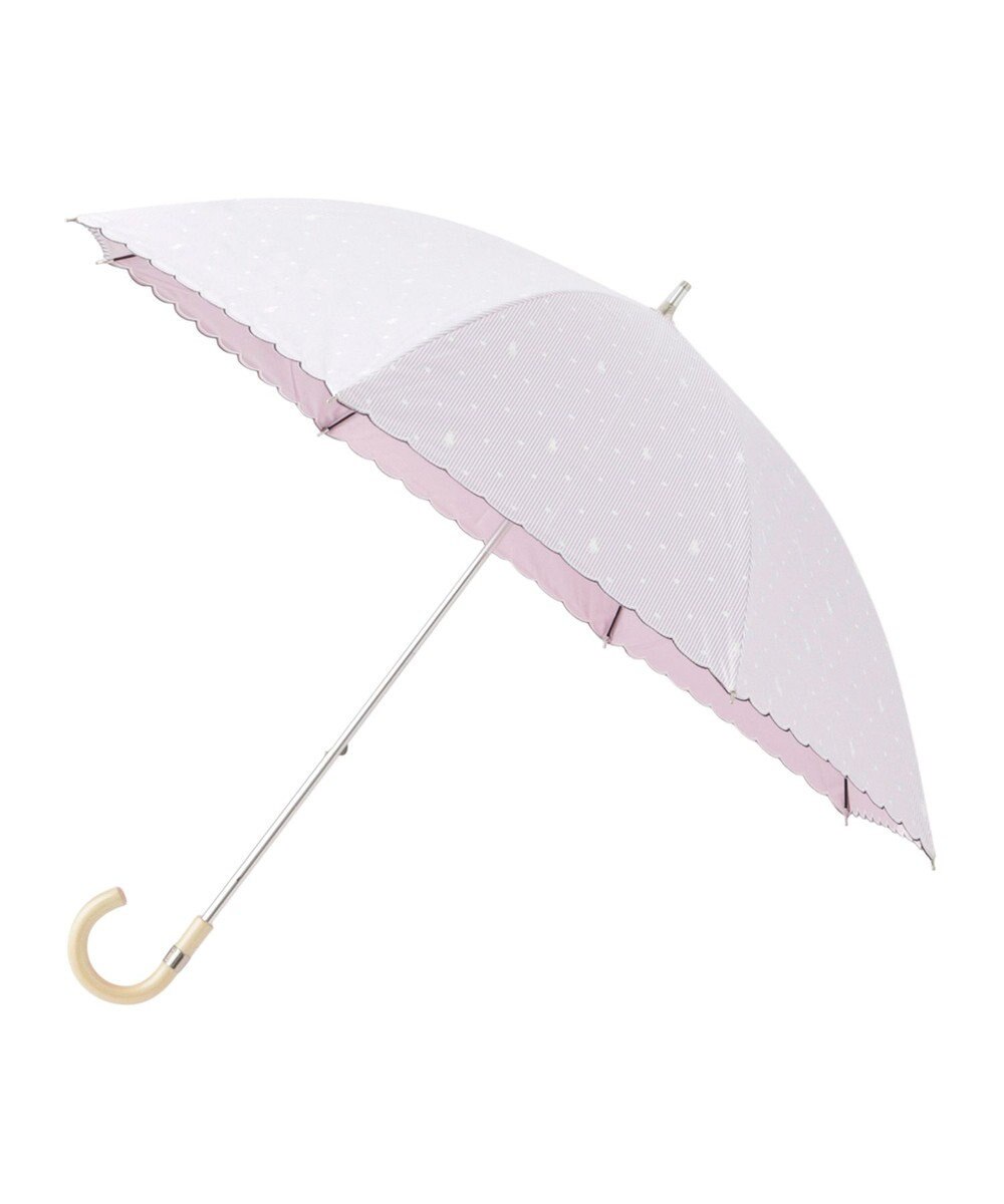 MOONBAT 【軽量】POLO RALPH LAUREN 晴雨兼用日傘 長傘 ストライプドット／遮光 遮熱 UV 