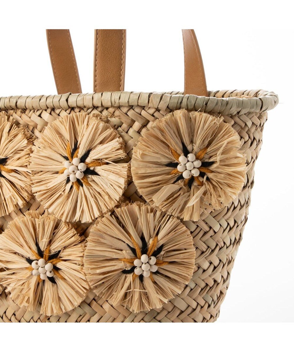 UNBILLION カシュカシュ cachecache / ラフィアフラワー付カゴバッグ 