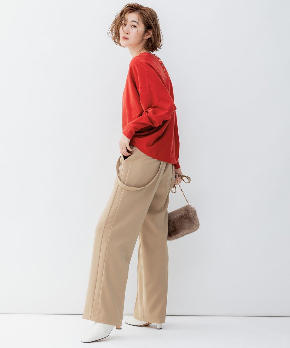 23区 L 【洗える/セットアップ対応】ヴィスコースストレッチ ドルマン ニット 