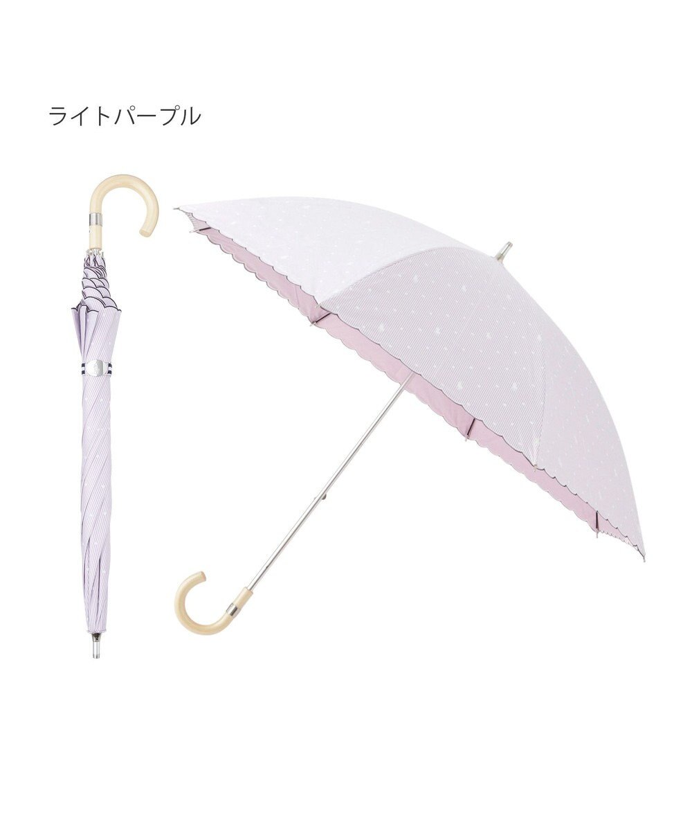 MOONBAT 【軽量】POLO RALPH LAUREN 晴雨兼用日傘 長傘 ストライプドット／遮光 遮熱 UV 