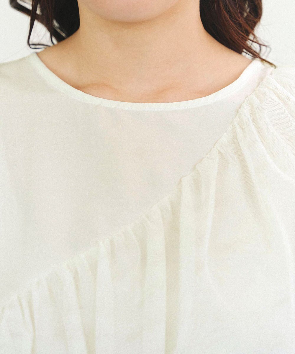 Tiaclasse 【洗える】フリルチュールレーストップス 