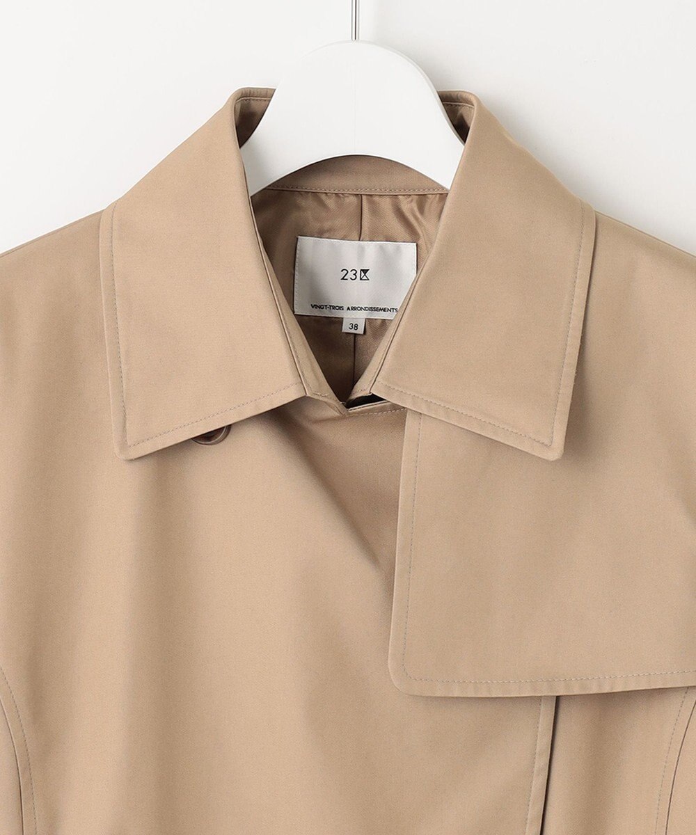 23区 コットンポリエステルギャバジン トレンチコート 