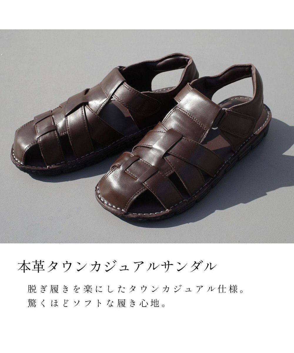 Pointer 本革カジュアルサンダル メンズ 