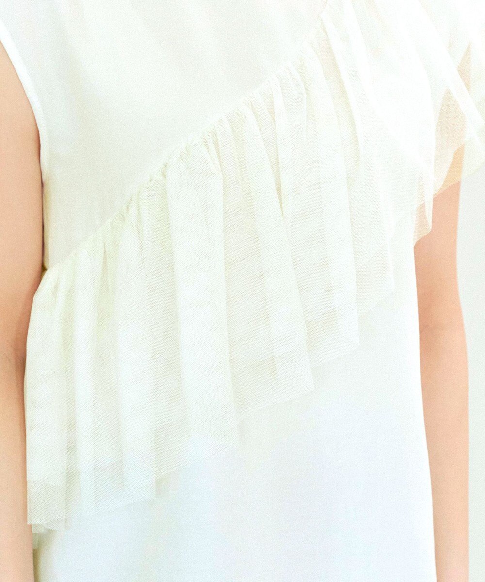 Tiaclasse 【洗える】フリルチュールレーストップス 