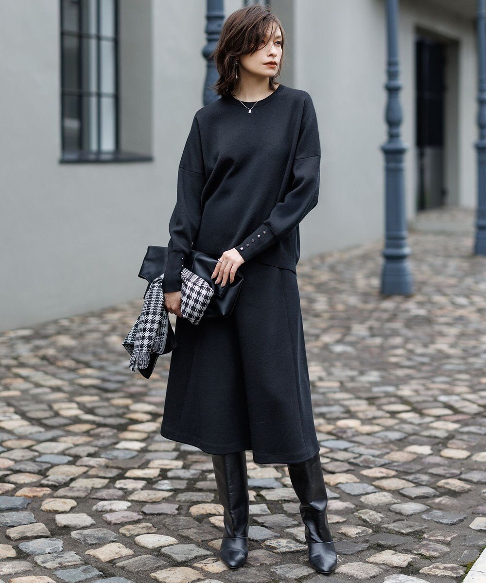 ICB 【洗える】 シルキーウールダブルフェイス ニットプルオーバー 