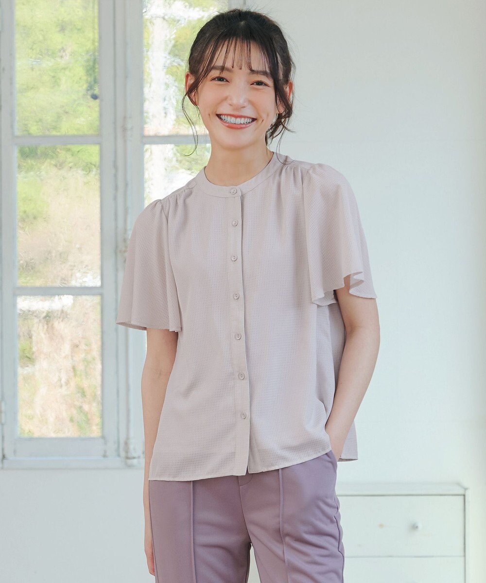 Tiaclasse 【セットアップ対応・洗える】シアーチェックブラウス 