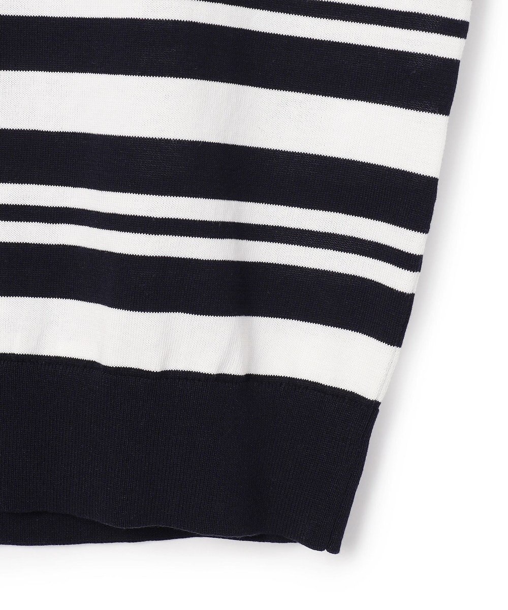 23区 L 【先行予約】プレミアムビオコットン クルーネック ボーダー ニット 