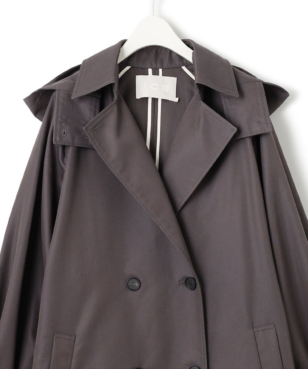 ICB TCシャンブレーツイル 2WAYトレンチコート 