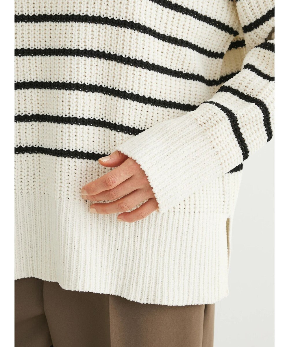 Green Parks ｍｏｋｏモール畦編みモックネックプルオーバー 