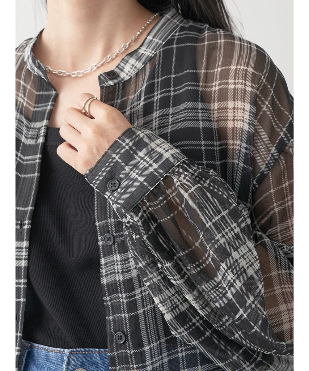 earth music&ecology シアーチェックシャツ 