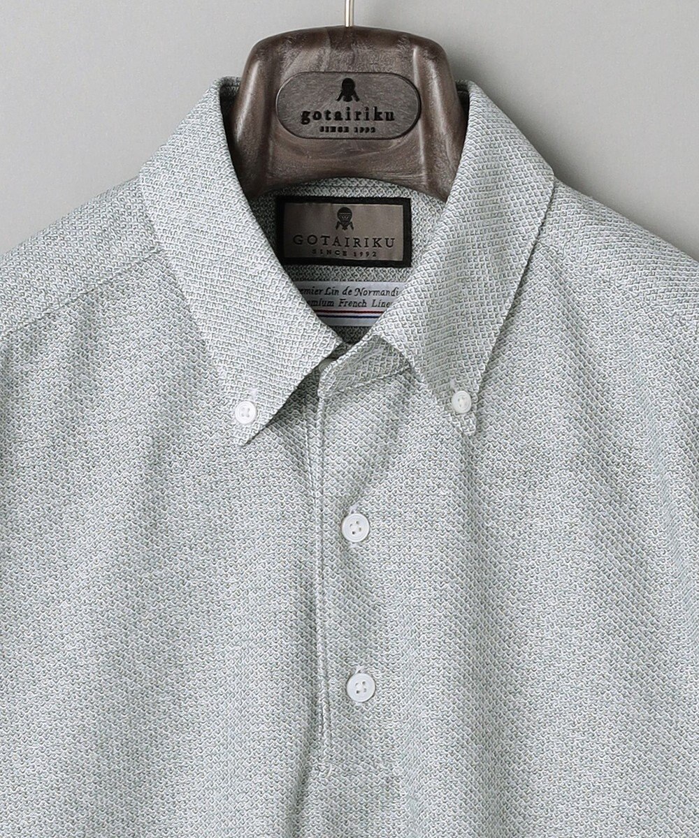 GOTAIRIKU 麻混・襟しっかり【洗える/通気性】ノルマンディーリネン ボタンダウンポロシャツ(25/26年モデル) 