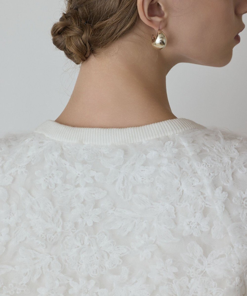 GRACE CONTINENTAL フラワー刺繍ニットカーディガン 