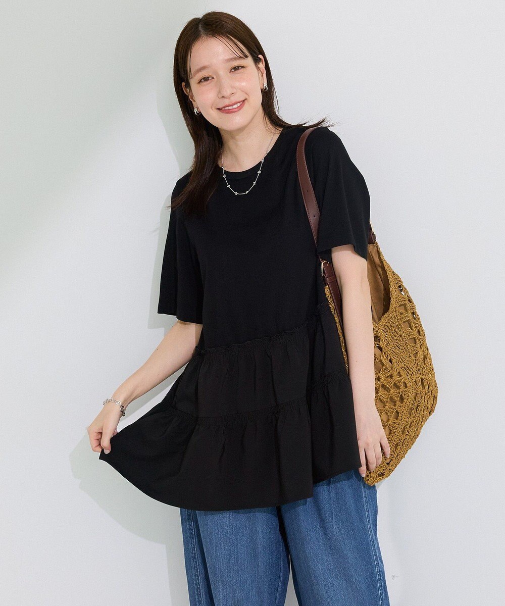 Green Parks ラメフィルム編込透かし柄ショルダーカゴバッ 