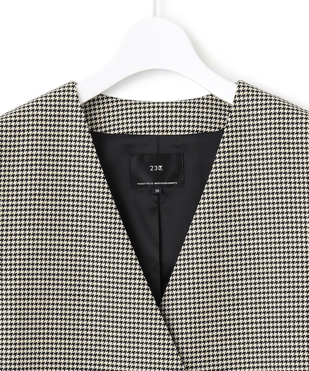 23区 L ガンクラブチェック ロング ジレ 