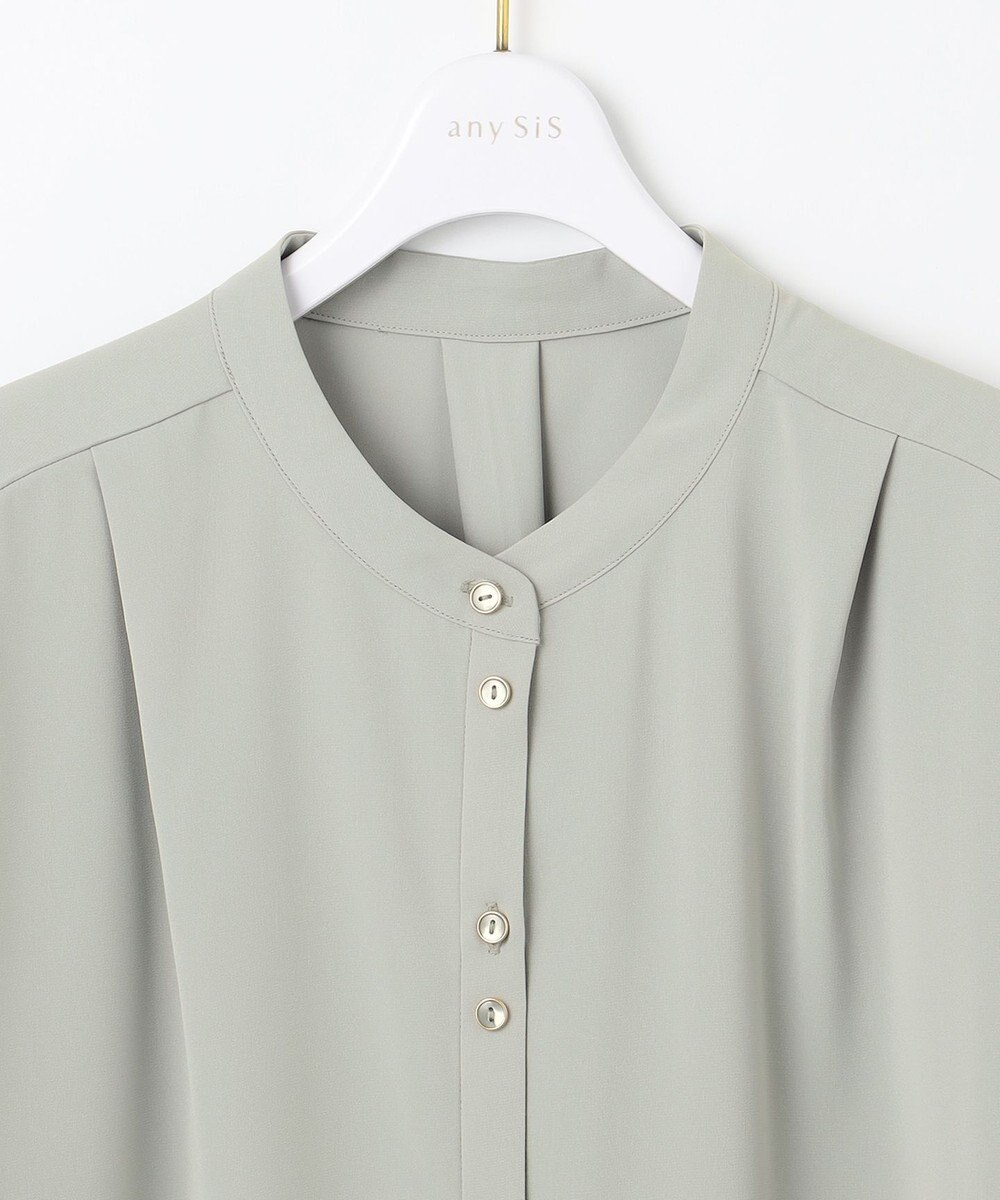 ANY SIS L 【洗える】ダブルボタンフレンチスリーブ ブラウス 