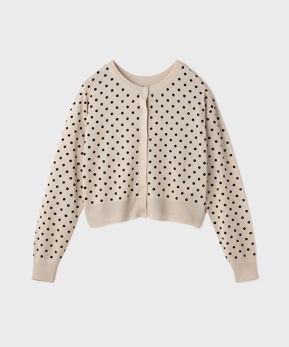 GRACE CONTINENTAL ドットフロッキーニットカーディガン 