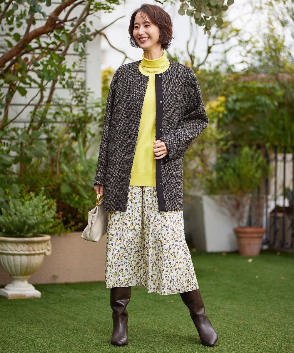 自由区 【洗える】ソフトウールハイゲージ ハイネックニット 