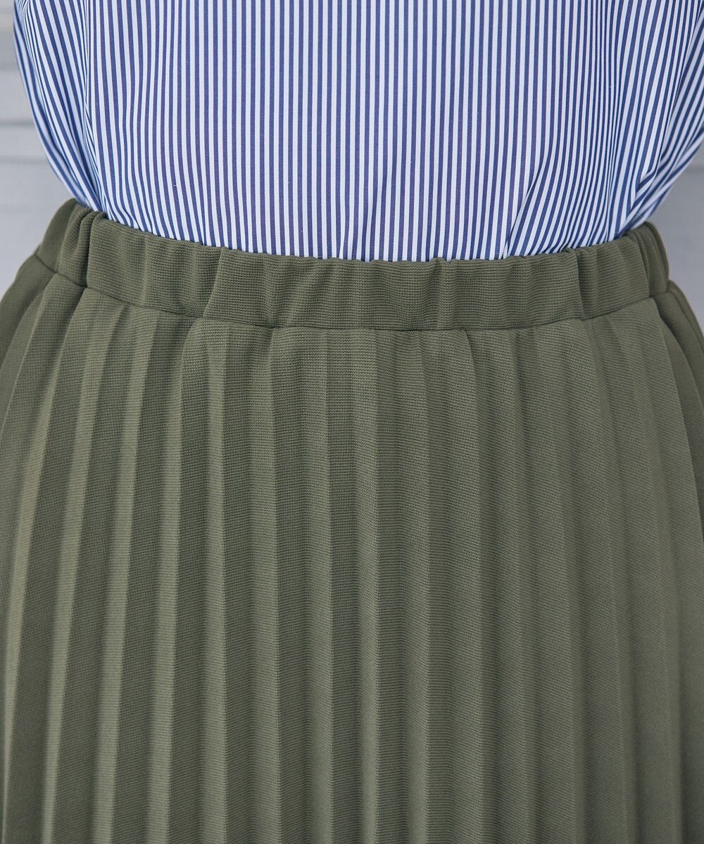 Tiaclasse 【ウエストゴム・洗える】カットソーアコーディオンプリーツスカート 