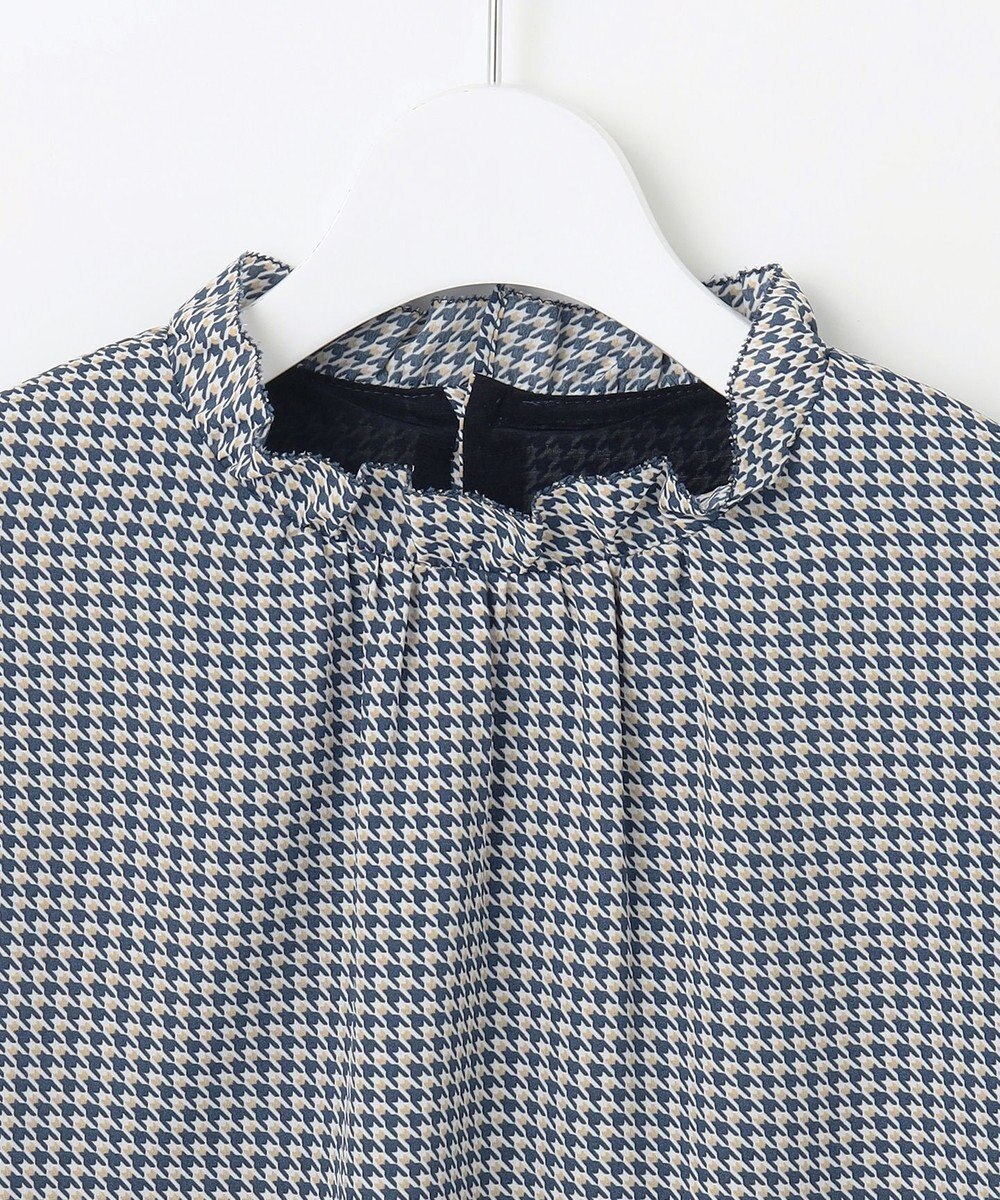 J.PRESS LADIES L 千鳥プリント フリル襟 カットソー 