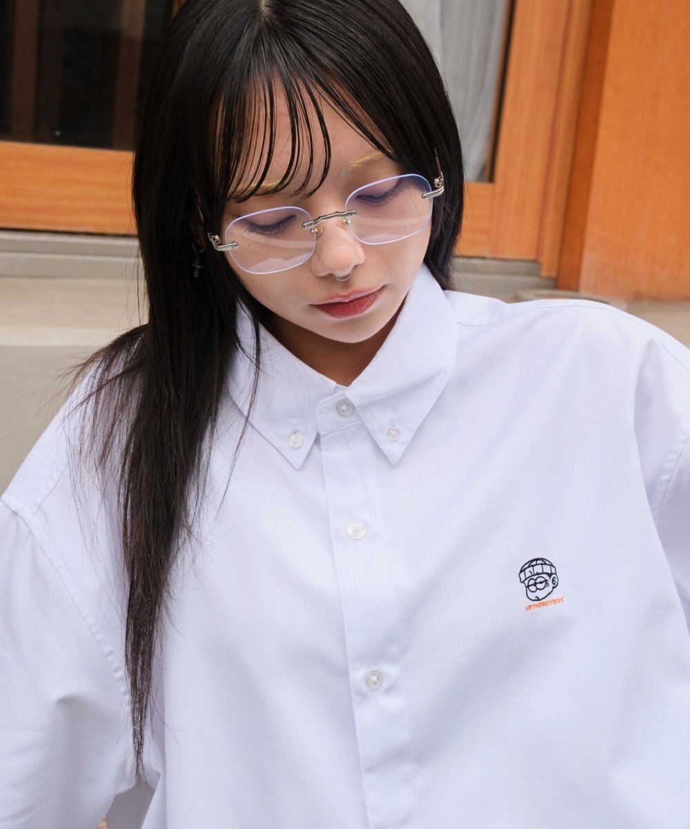 WEGO 【ユニセックス着用ITEM/MLサイズ展開】オックスフォードワンポイントシャツ（SS） 