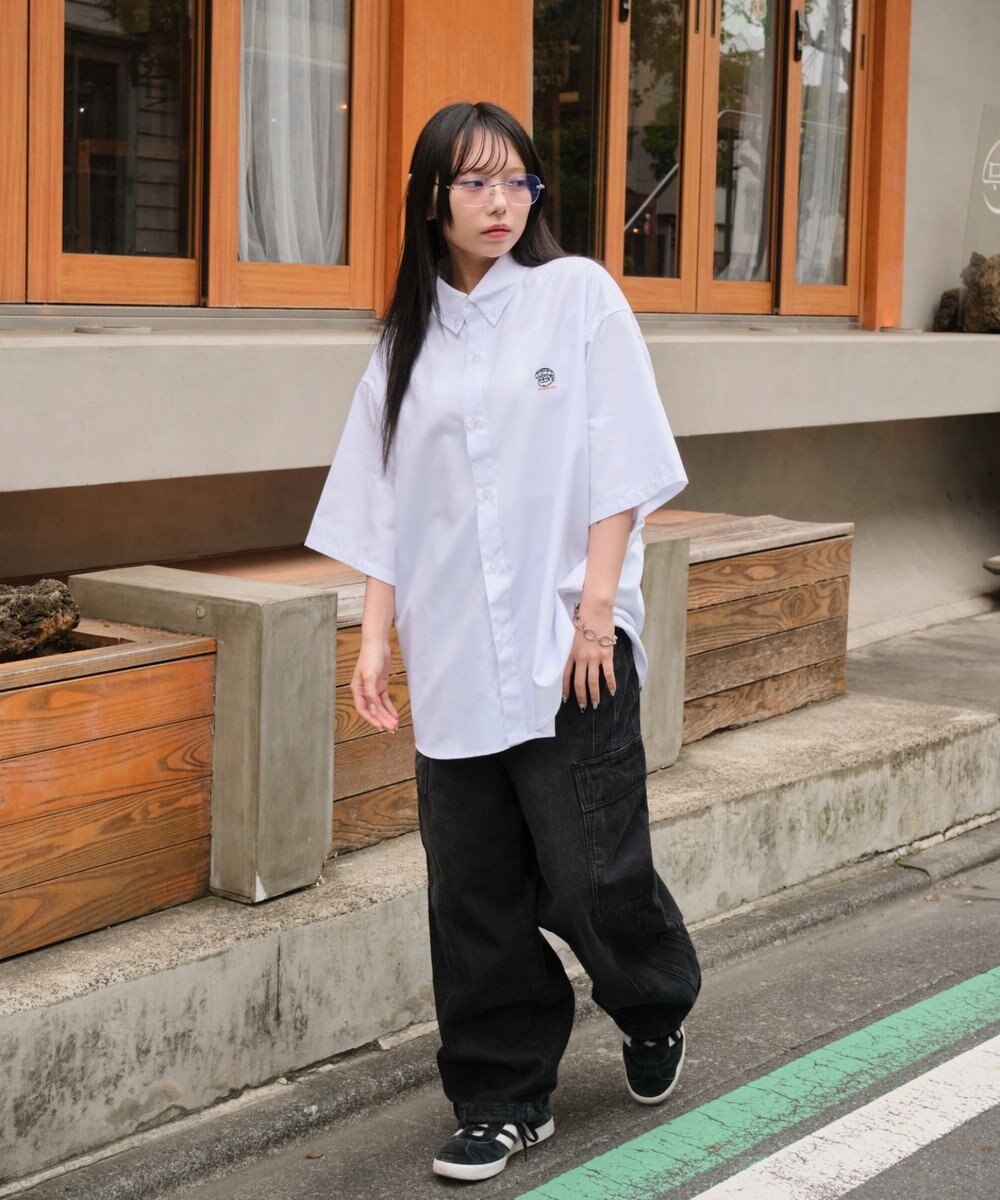 WEGO 【ユニセックス着用ITEM/MLサイズ展開】オックスフォードワンポイントシャツ（SS） 