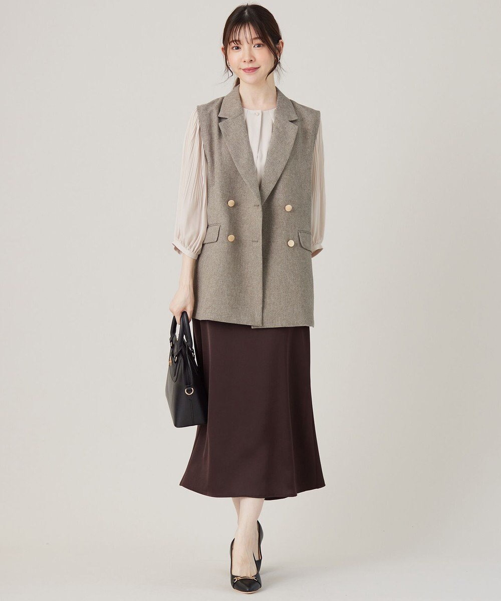 ANY SIS S 【洗える】プリーツスリーブ ブラウス 