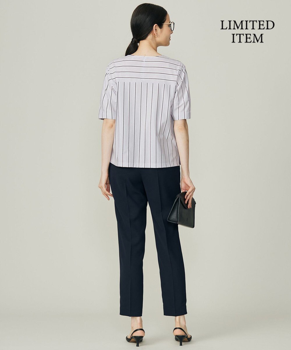 自由区 S 【WEB限定・洗える】ストライプハイゲージジャージー カットソー 