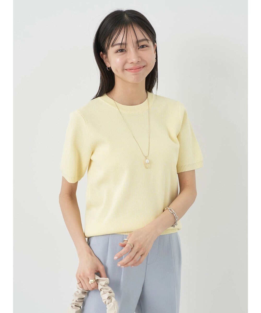 earth music&ecology 総針クルーネックハンソデプルオーバー 