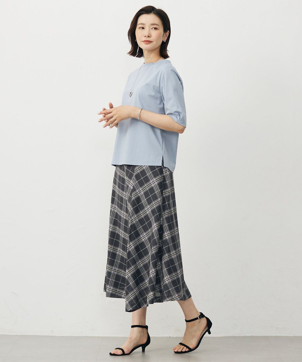 J.PRESS LADIES S 【洗える・抗菌防臭・接触冷感・吸水速乾】ドライポンチ モックネック カットソー 