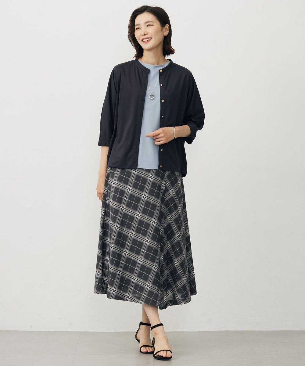 J.PRESS LADIES S 【洗える・抗菌防臭・接触冷感・吸水速乾】ドライポンチ モックネック カットソー 