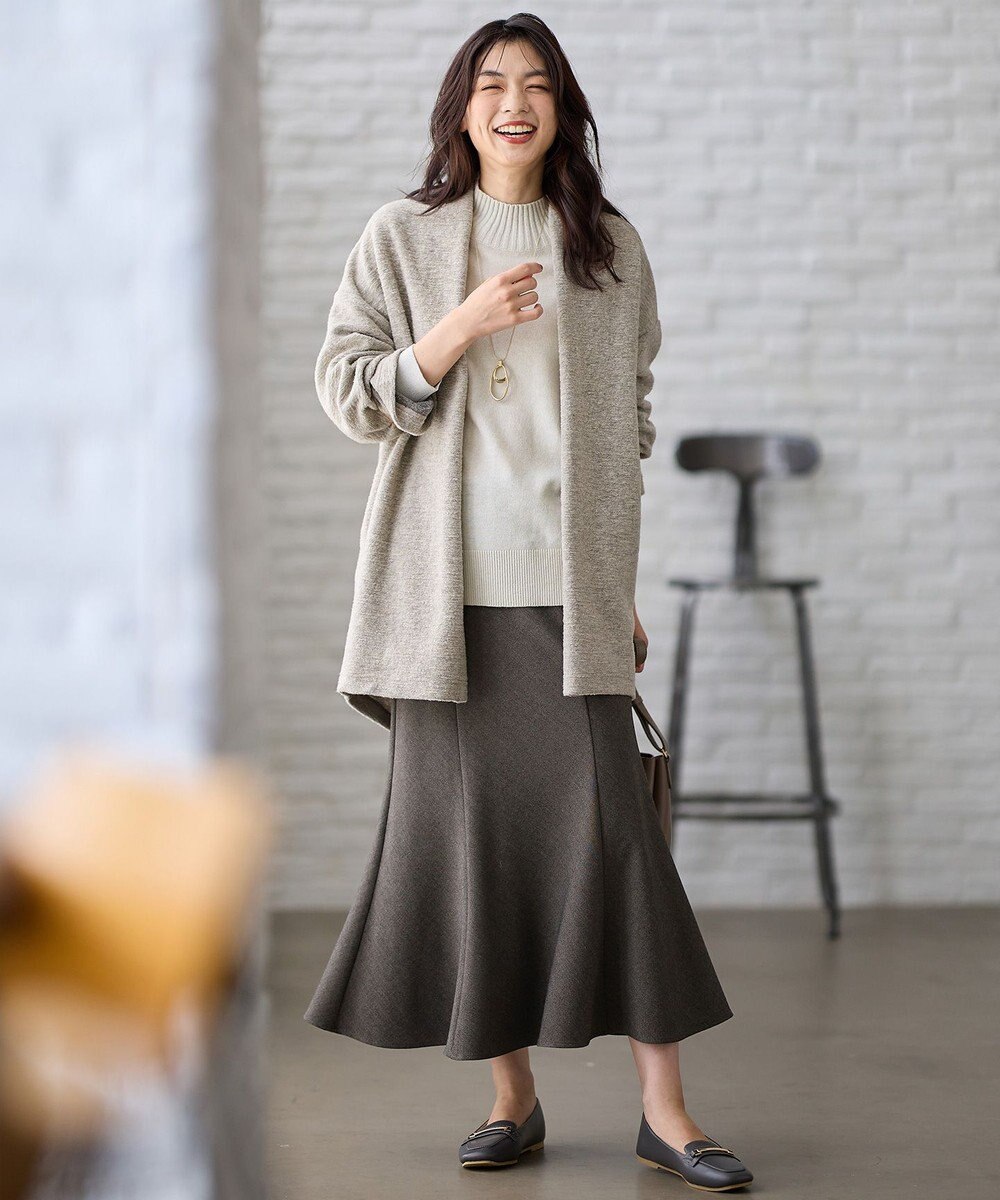 ANY 【ウエストゴム】ライトツイードマーメーイドスカート 