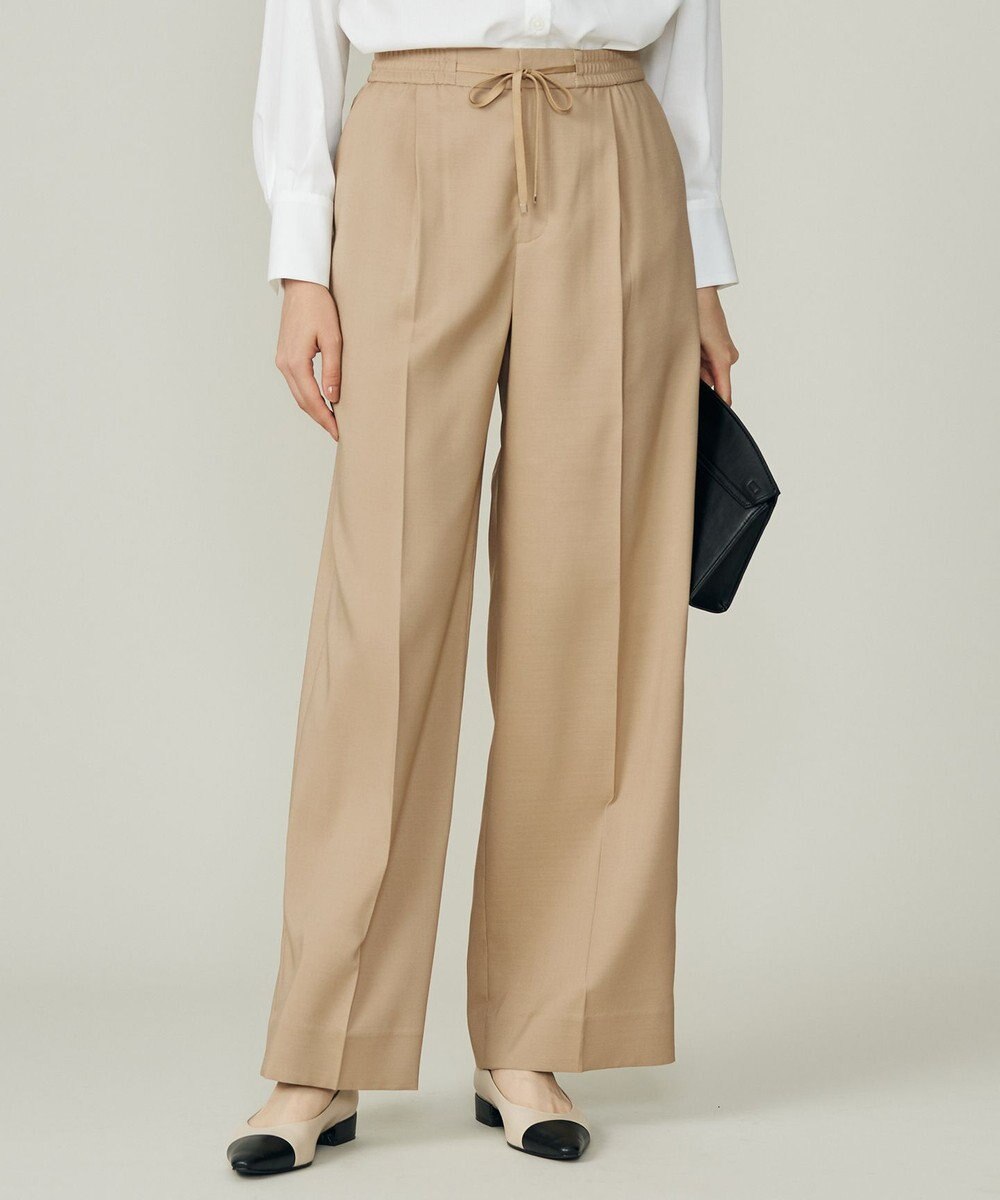 自由区 【カタログ掲載】ウールライクストレッチワイド パンツ 