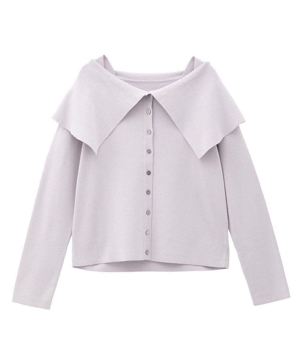 YECCA VECCA 2wayオフショルカラーカーディガン 