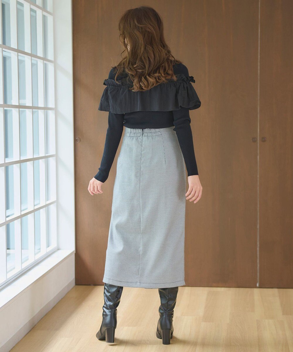 Feroux 【洗える】3way フリルニットトップス 