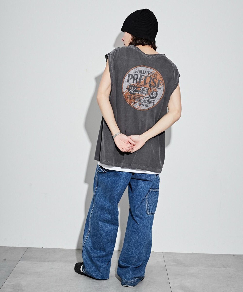 WEGO 【ユニセックス着用アイテム/手洗い可】ピグメントグラフィックノースリーブ 