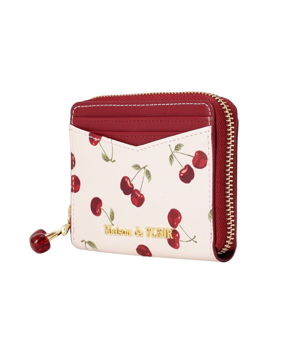 Maison de FLEUR リーフ付きチェリーカードケース 