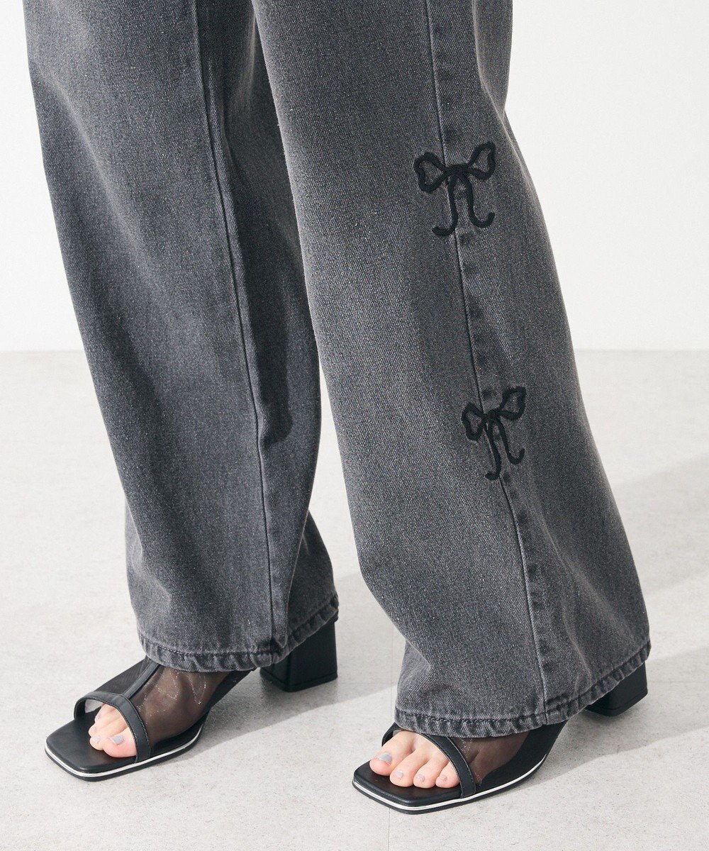 Green Parks ・ＤＯＵＢＬＥ　ＦＬＡＧＳ　サイドリボン刺繍デニ 