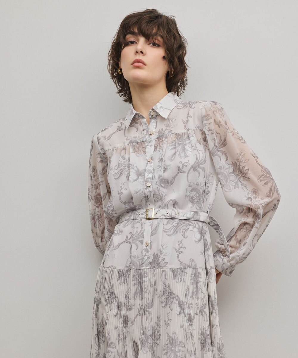 GRACE CONTINENTAL 【オンラインストア・梅田阪急店限定】フラワープリントプリーツワンピース 