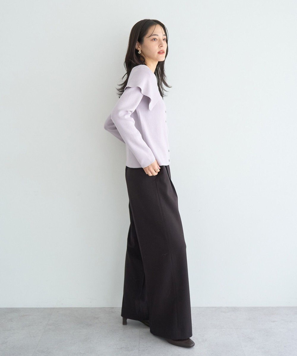 YECCA VECCA 2wayオフショルカラーカーディガン 