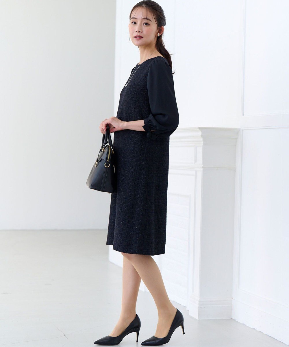 組曲 【KUMIKYOKU NAVY】ラメループモールツイード ワンピース 