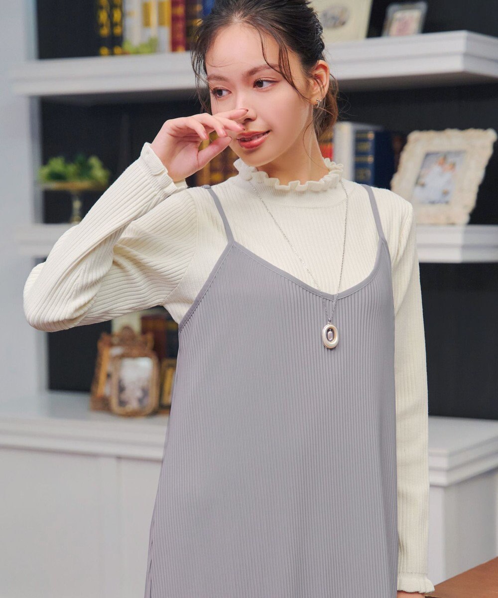 Tiaclasse 【洗える】プリーツキャミワンピース 