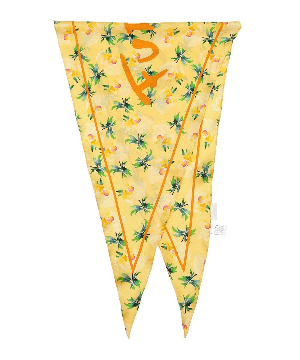 MOONBAT FURLA シルク100% 花柄 菱形スカーフ 