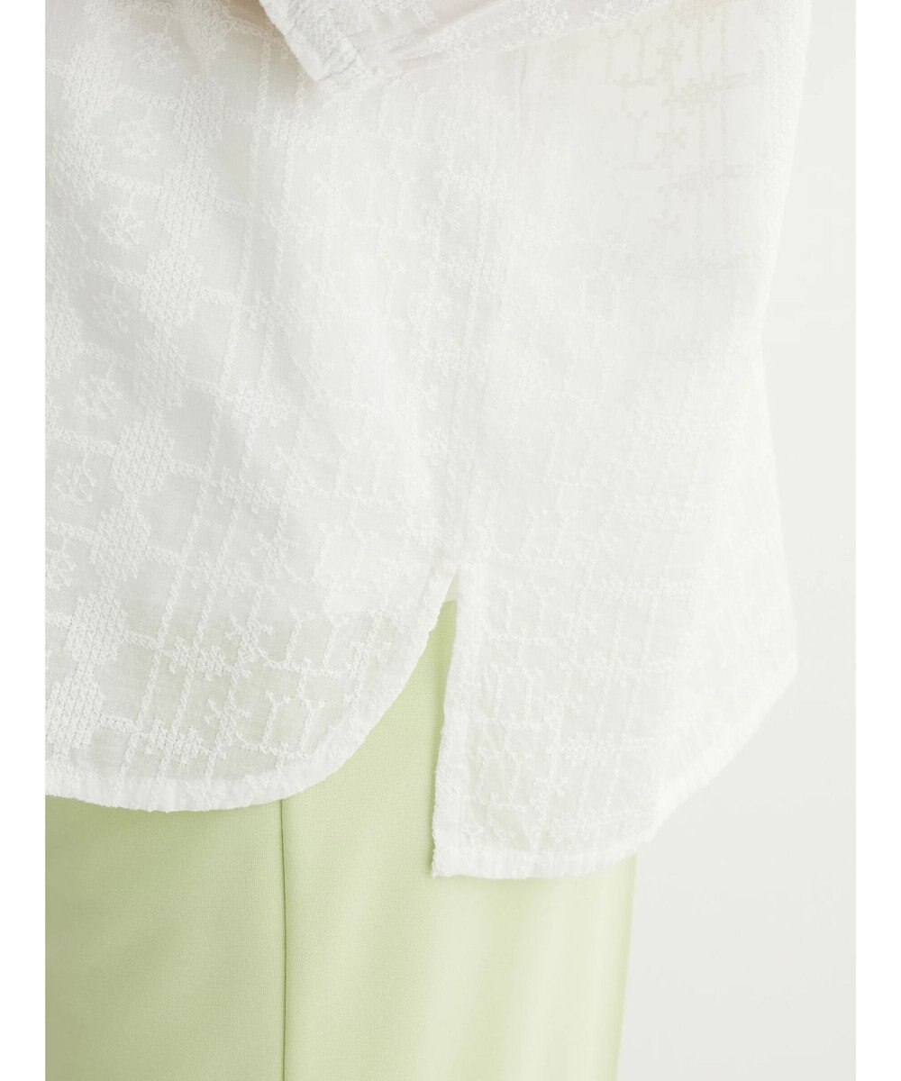 Green Parks インド綿 SET２点 刺繍７分丈ブラウス＋タンクトップ 