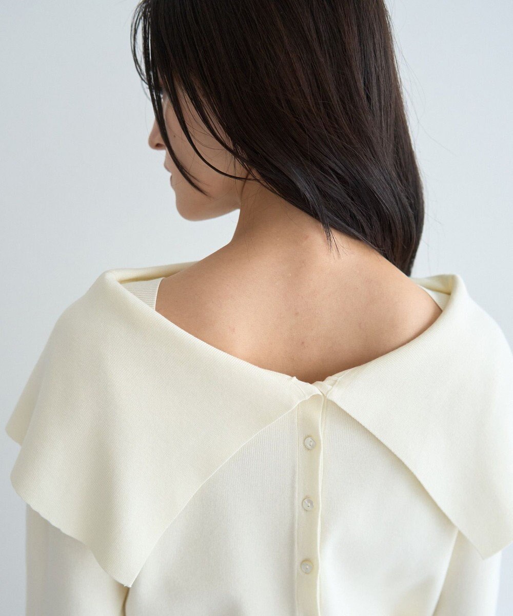 YECCA VECCA 2wayオフショルカラーカーディガン 