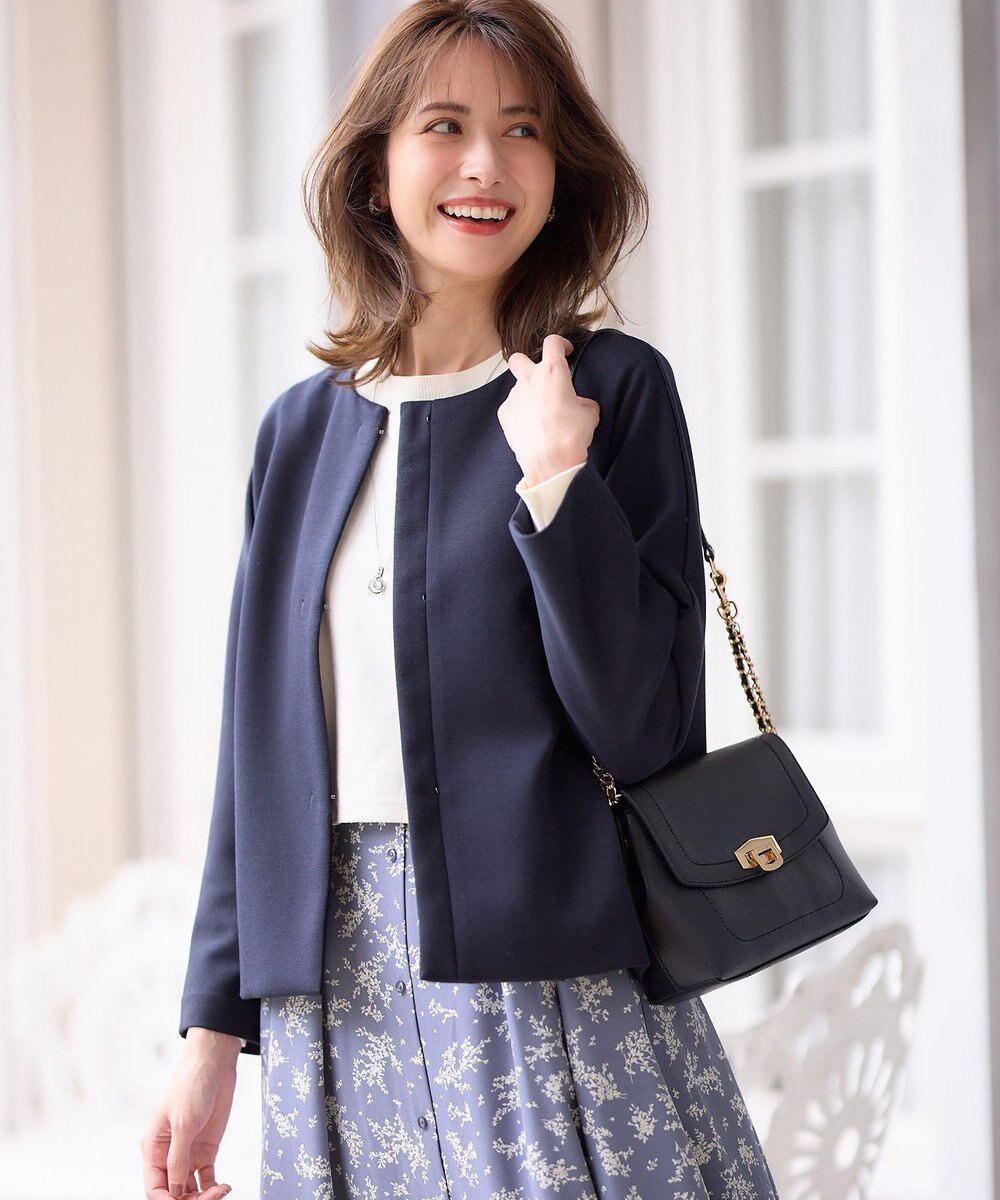 ANY SIS S 【洗える】ノーカラーダンボール ブルゾン 