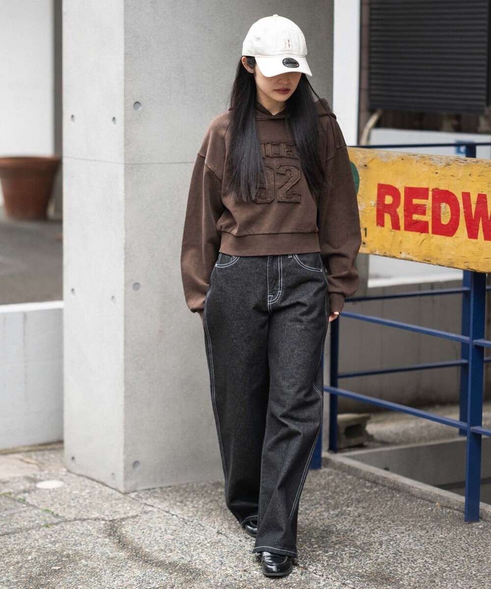 WEGO グラフィックショートプルパーカー 