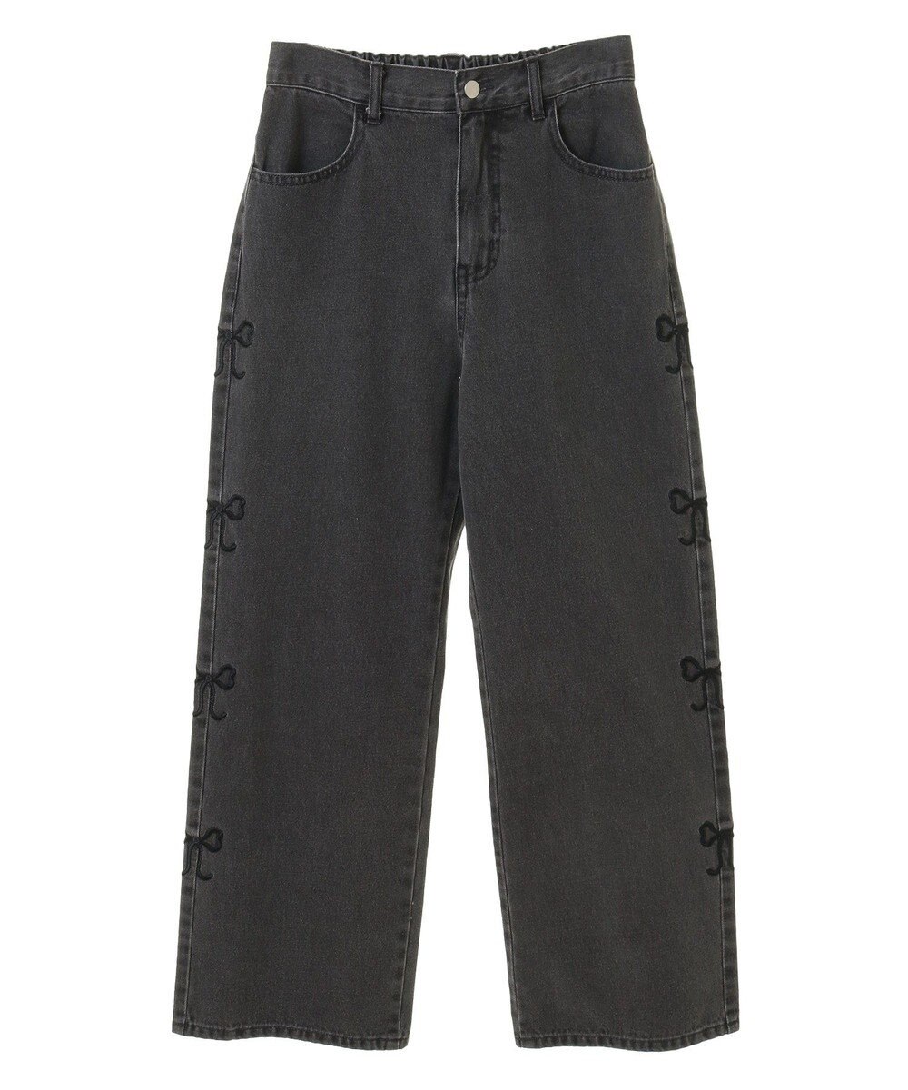 Green Parks ・ＤＯＵＢＬＥ　ＦＬＡＧＳ　サイドリボン刺繍デニ 