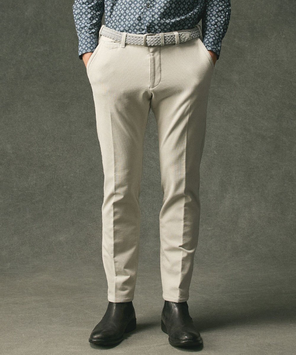 JOSEPH ABBOUD 【ウエストも伸びる！/暖かパンツ/オーガニックコットン使用】ライスコールストレッチパンツ 