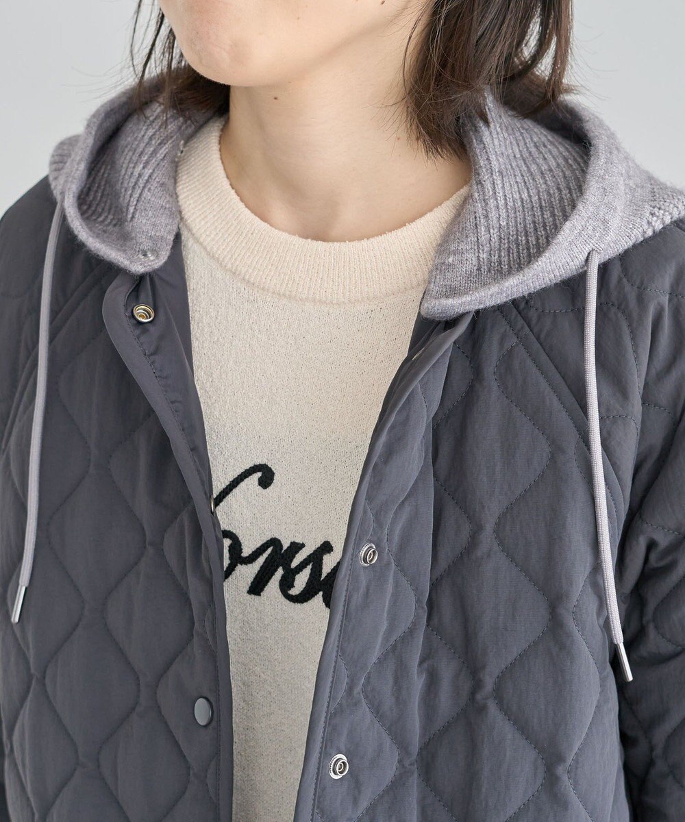 Green Parks ２ＷＡＹニットフードキルティングブルゾン 